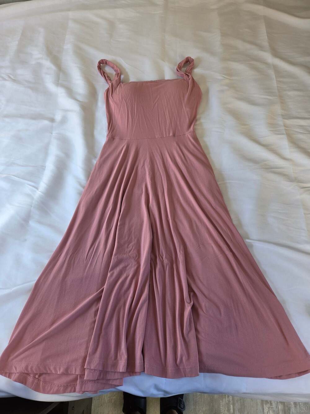 OGL Pink Built-In Bra Maxi Dress Square Neck Size S